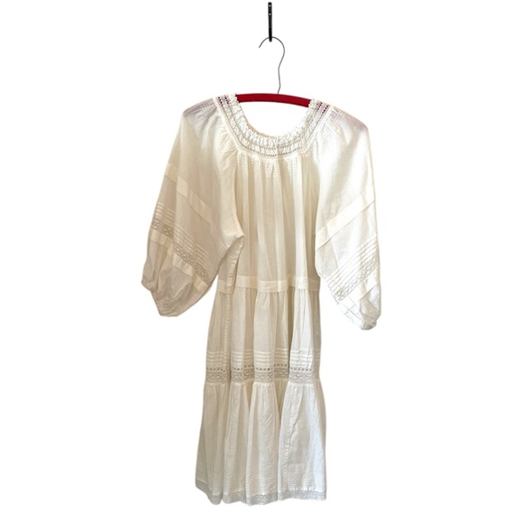 THE GREAT Short Nightingale Dress in Cream with Lace Inserts - Picture 5 of 5